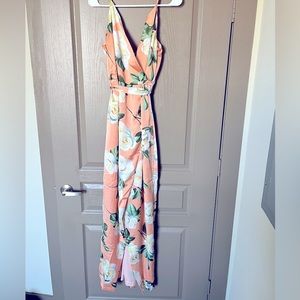 Peach high low dress